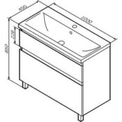 Тумба под раковину Am.Pm X-Joy 100 напольная, белый глянец (M85AFSX1002WG) M85AFSX1002WG фото 2