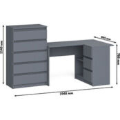 Комплект СВК Мори Стол компьютерный МС-16 правый + Комод МК700.5, цвет граф 1026661 фото 4