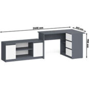 Комплект СВК Мори Стол компьютерный МС-16 правый + Тумба МТВ1200.1, цвет гр 1026749 фото 4