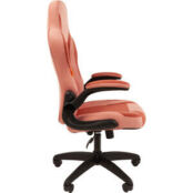 Кресло Chairman game 55 розововый/бордо велюр Т26/Т28 пластик черный (00-07