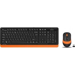 Комплект клавиатура и мышь A4Tech Fstyler FG1010 клав-черный/оранжевый мышь