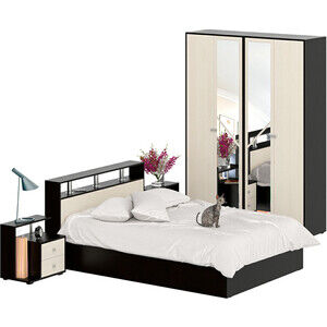 Комплект мебели СВК Камелия спальня № 1 кровать 140х200, две тумбы, шкаф 16