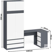 Комплект СВК Мори Стол компьютерный МС-16 правый + Шкаф МШ900.1 + Антресоль 1026309 фото 3
