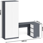 Комплект СВК Мори Стол компьютерный МС-16 правый + Шкаф МШ800.1, цвет графи 1026149 фото 3