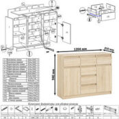 Комод СВК Мори МК1200.4, цвет дуб сонома (1025889) 1025889 фото 5