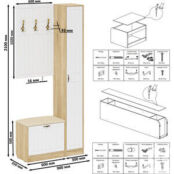 Прихожая Мебельный двор П-6 Компоновка № 21, цвет дуб сонома/фасады МДФ бел 1025002 фото 3