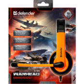 Гарнитура Defender Warhead G-120 черный + оранжевый, кабель 2 м (64099)