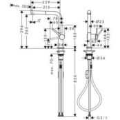 Смеситель для кухни Hansgrohe Talis с выдвижным изливом, хром (72808000) HG72808000 фото 2