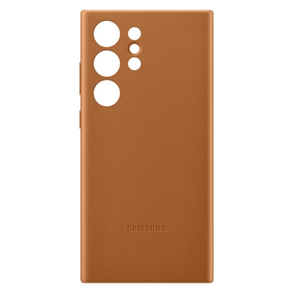 Чехол-накладка Samsung Leather Case для Galaxy S23 Ultra, кожа/поликарбонат