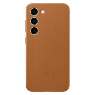 Чехол-накладка Samsung Leather Case для Galaxy S23, кожа/поликарбонат, песо