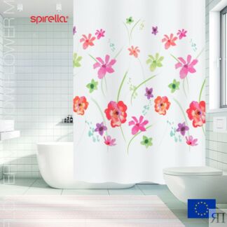 Штора для ванной комнаты Spirella Flower Meadow Red