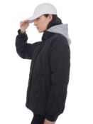 Стёганая куртка со съёмным капюшоном из трикотажа Zolla