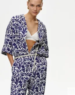 Комплект: пижама с принтом синего цвета XS