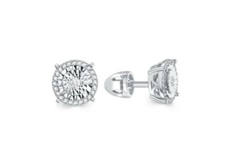 Серьги-пусеты с 50 бриллиантами из белого золота