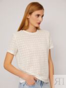 Блузка-футболка из ажурного трикотажа zolla