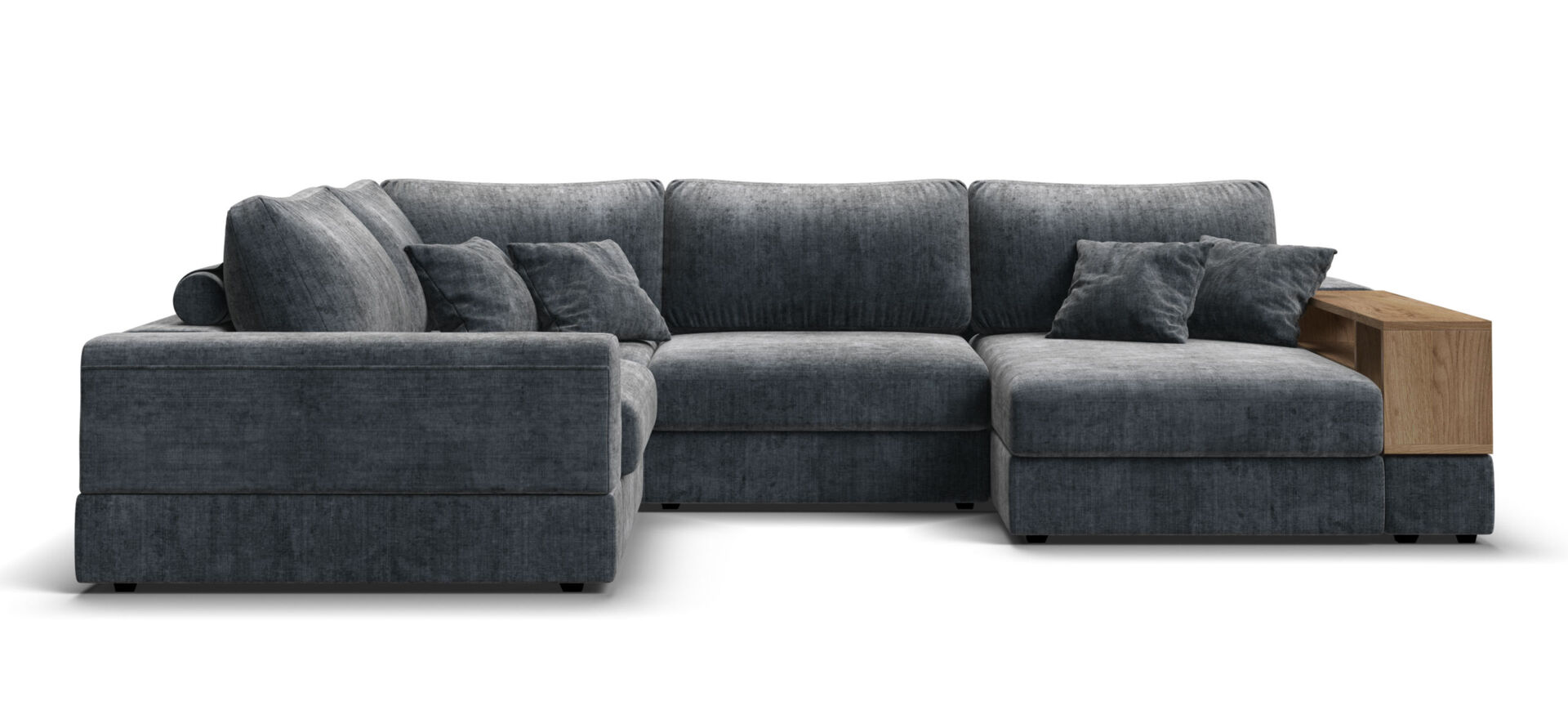 П-образный диван-кровать BOSS MODOOL шенилл Gloss карбон