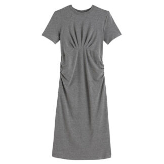 Платье Для периода беременности прямое короткие рукава L серый