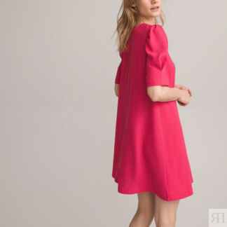 Платье Короткое с V-образным вырезом короткие рукава 46 розовый