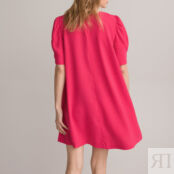 Платье Короткое с V-образным вырезом короткие рукава 42 розовый