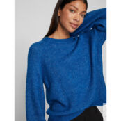 Пуловер из пышного трикотажа круглый вырез  XL синий