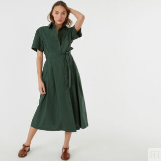Платье-рубашка Длинное с ремешком 58 зеленый