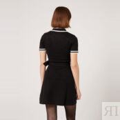 Платье Из трикотажа с ремешком короткие рукава XS черный