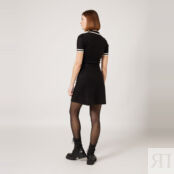 Платье Из трикотажа с ремешком короткие рукава XS черный