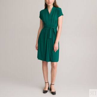 Платье расклешенное  48 зеленый