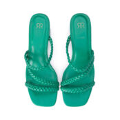 Туфли Без задника плетеные на широком каблуке 38 зеленый
