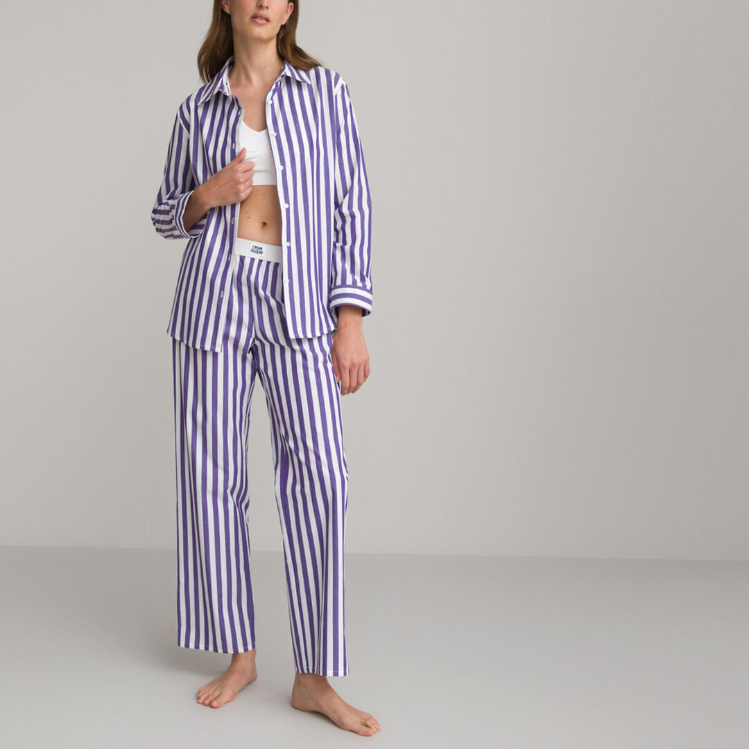 Пижама Из хлопкового поплина в полоску 44 (FR) - 50 (RUS) фиолетовый