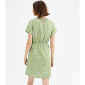 Платье С запахом короткими рукавами и принтом M зеленый