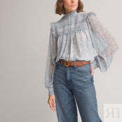 Блузка с воротником-стойкой и длинными рукавами цветочный принт  40 (FR) -