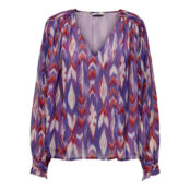 Блузка Струящаяся с принтом V-образный вырез S фиолетовый