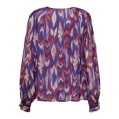 Блузка Струящаяся с принтом V-образный вырез S фиолетовый