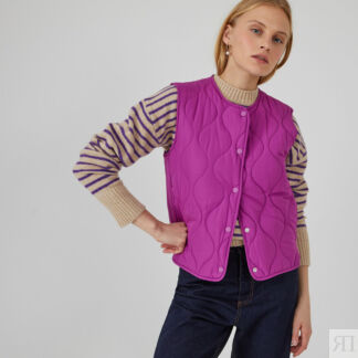 Куртка стеганая без рукавов на кнопках  50 (FR) - 56 (RUS) фиолетовый