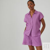 Рубашка свободного покроя из жатой ткани  40 (FR) - 46 (RUS) фиолетовый