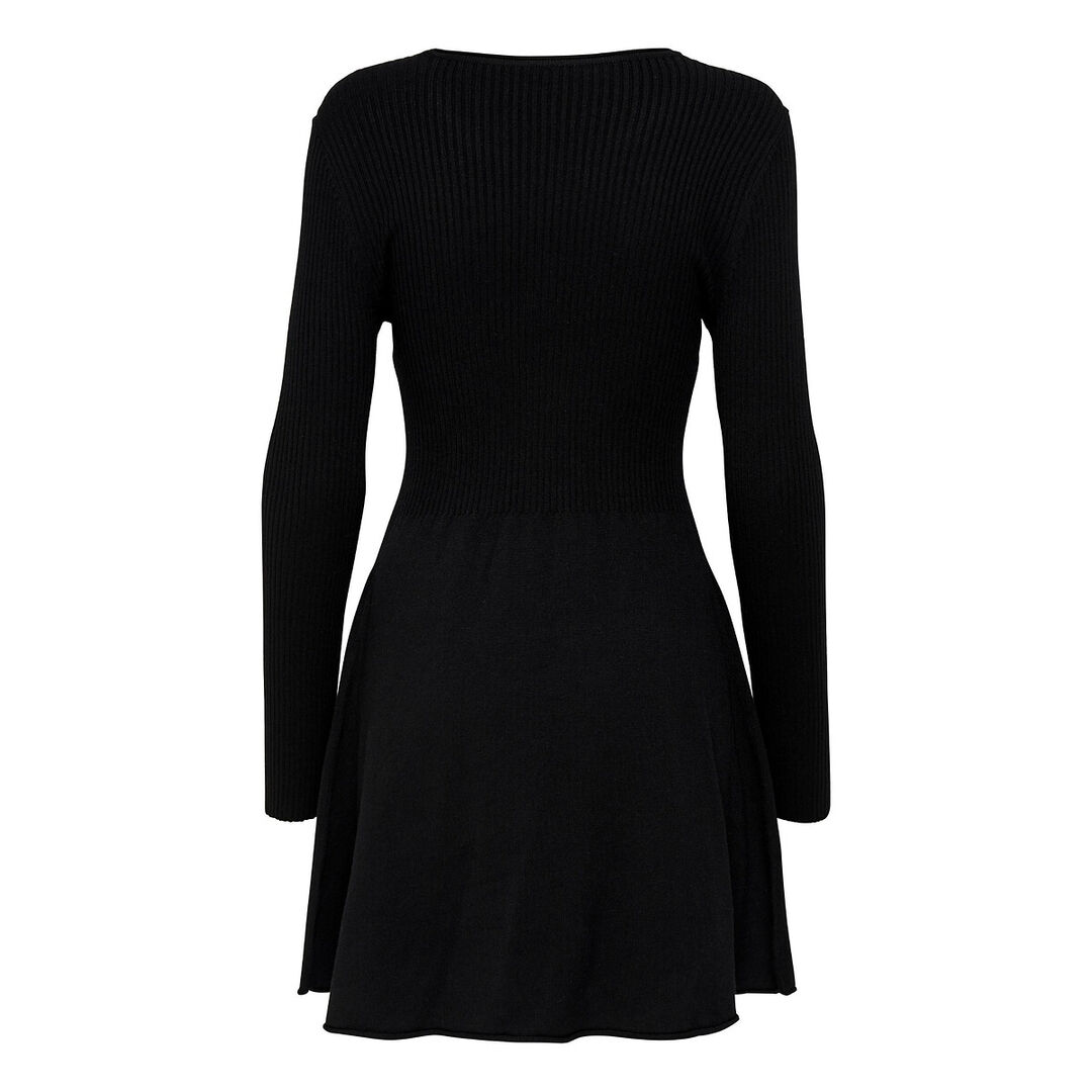 Платье Короткое расклешенное с длинными рукавами M черный