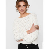 Пуловер из ажурного трикотажа  M белый