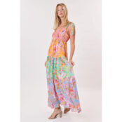 Платье длинное Tantale с цветочным принтом  S разноцветный