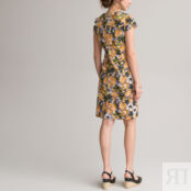 Платье Средней длины с цветочным принтом 42 разноцветный