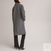 Пальто Длинное в клетку 40 (FR) - 46 (RUS) серый