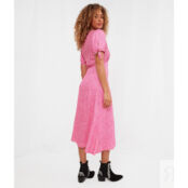 Платье Длинное с V-образным вырезом и принтом 42 розовый
