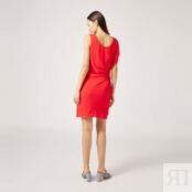 Платье С эффектом драпировки и воланами сбоку 50 красный