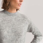 Платье-пуловер короткое длинные рукава из смешанной шерсти  XS серый