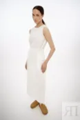 Платье-миди из хлопка молочного оттенка YouStore